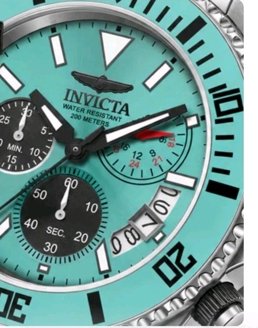 Invicta Pro Diver Mens Watch 44mm Turquoise Steel 51123 MSRP $249 WR 200M