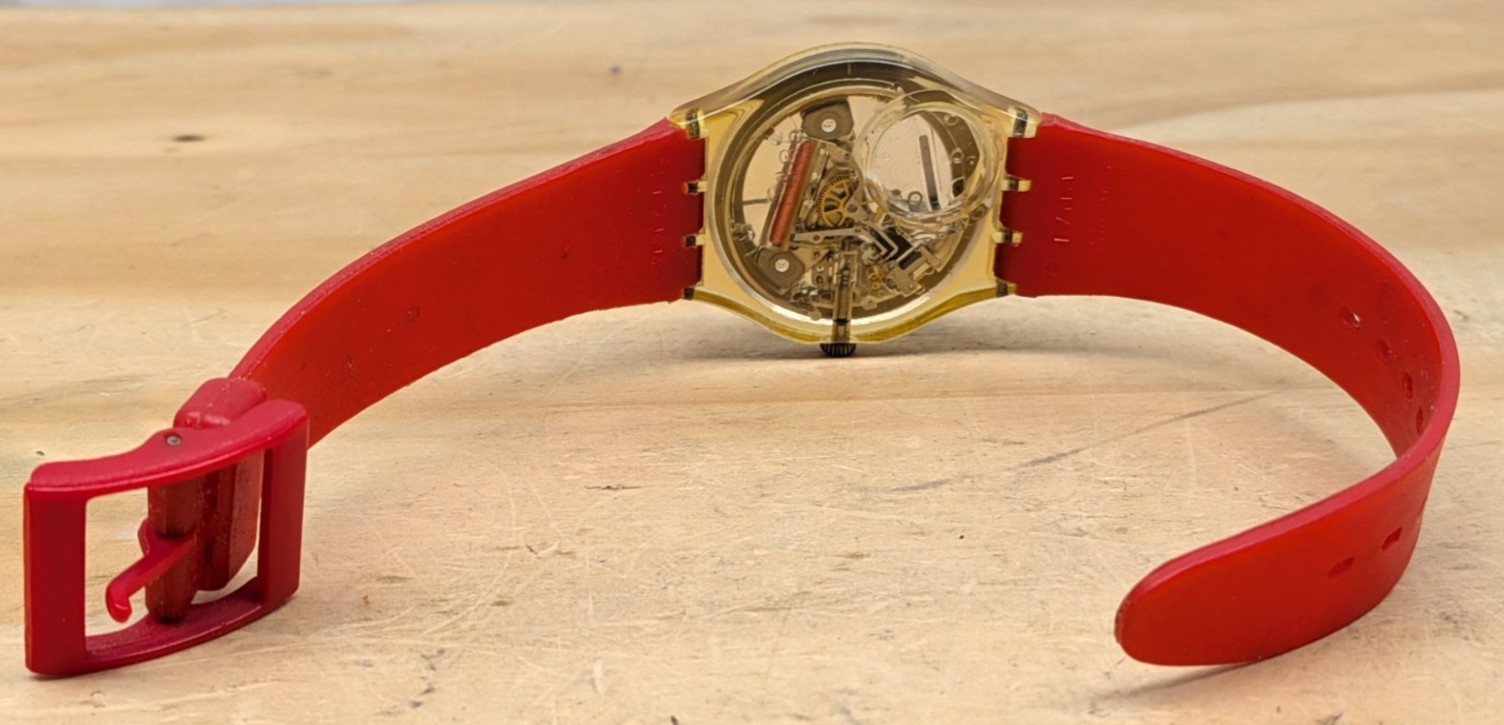 Vintage Swatch Watch red / clear case