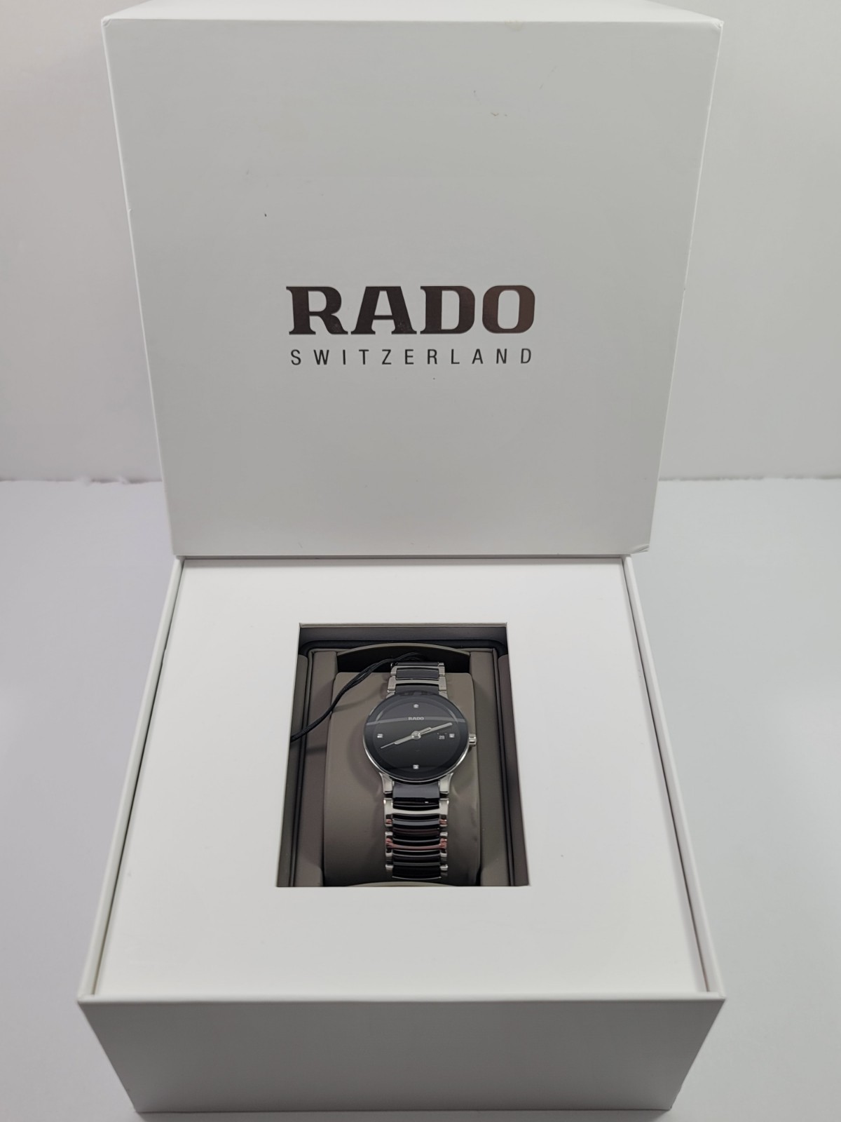 Rado Centrix Quartz Diamond Black Dial Stainless Steel Ladies Watch R30935712