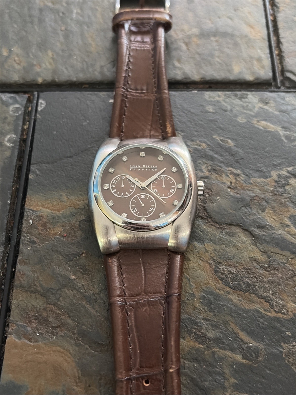 Joan Rivers Classics Leather Band Quartz Watch New Battery