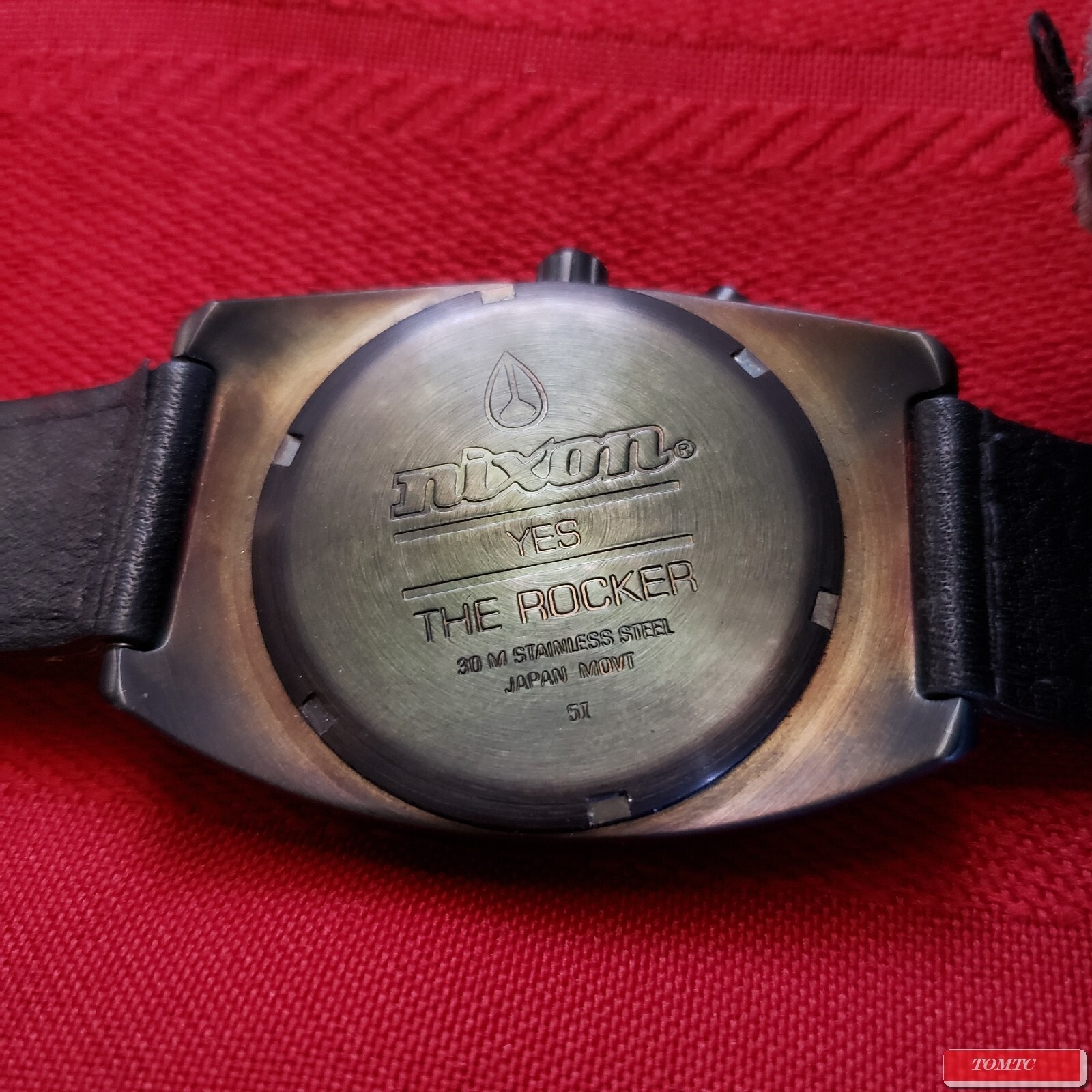 Nixon “The Rocker” (Black Herringbone) 30M 3-Hand Japan Mvmnt & Backlight [5I]