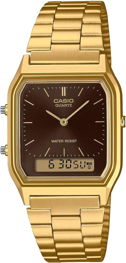 Casio AQ-230GA-5A NEW Unisex Watch Analog/Digital Display Gold-toned