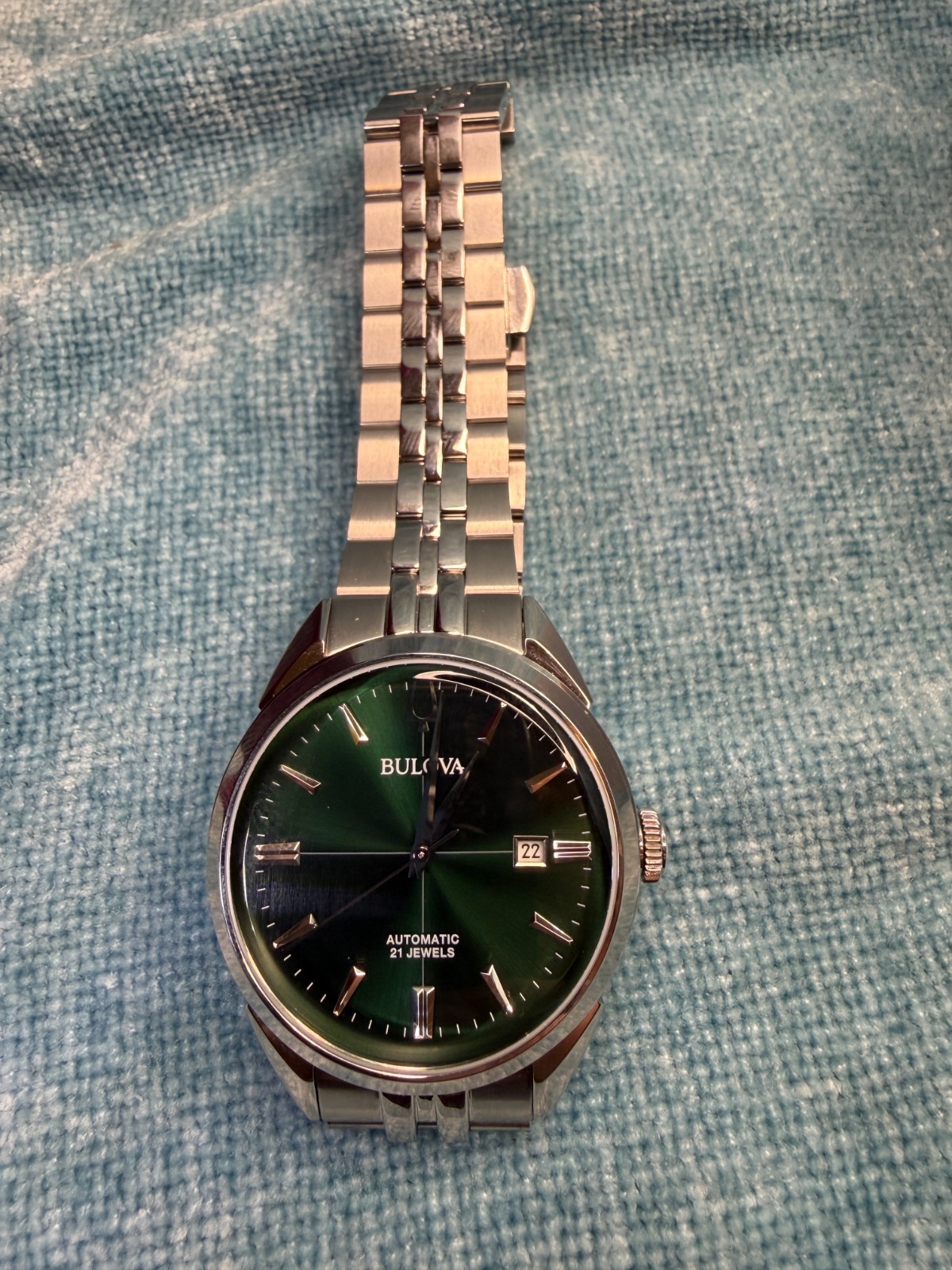 Bulova Sutton Automatic Soleil Emerald Green 96B424 NEW In Box FREE SHIP