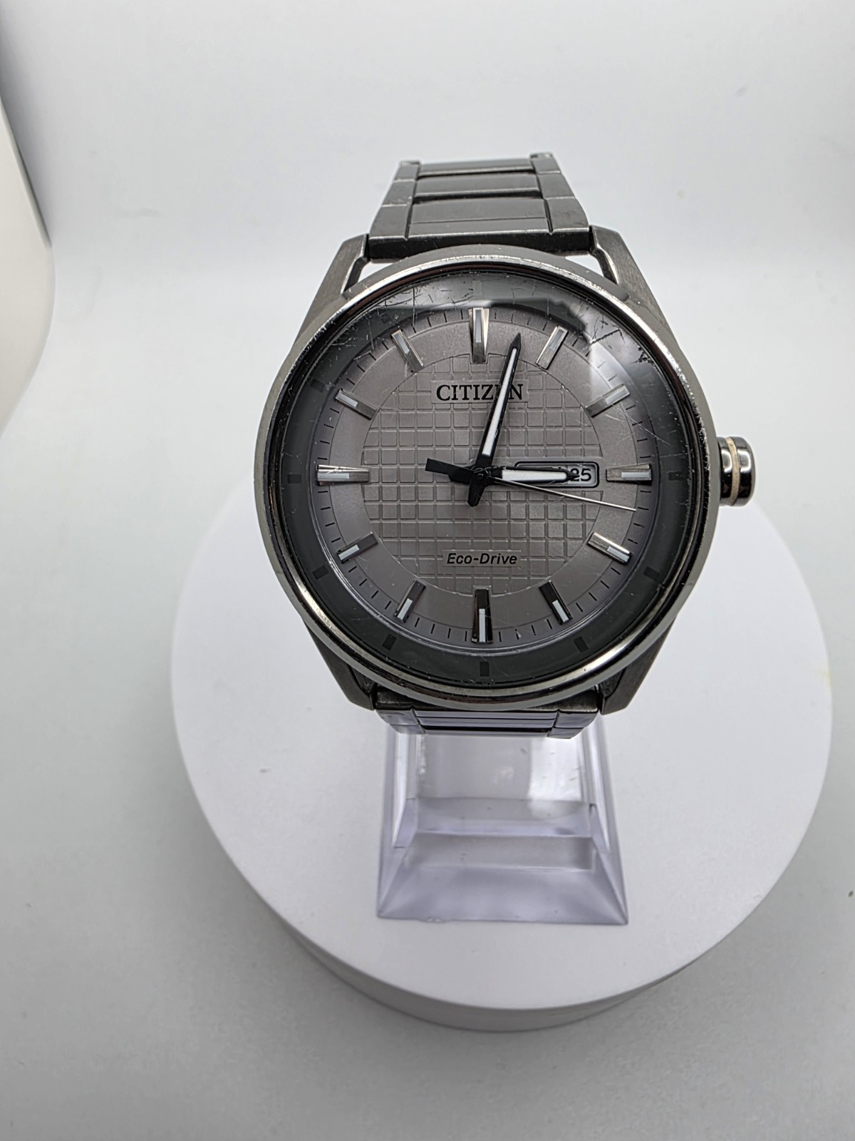J800-S119251 CITIZEN ECO-DRIVE GRAY DIAL QUARTZ WATCH FOR MEN STAINLESS STEEL