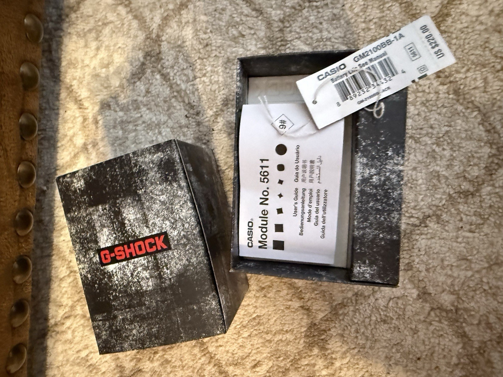 Casio G-SHOCK GM-2100BB-1A Men’s Black Analog/Digital Resin 200m Box Manual