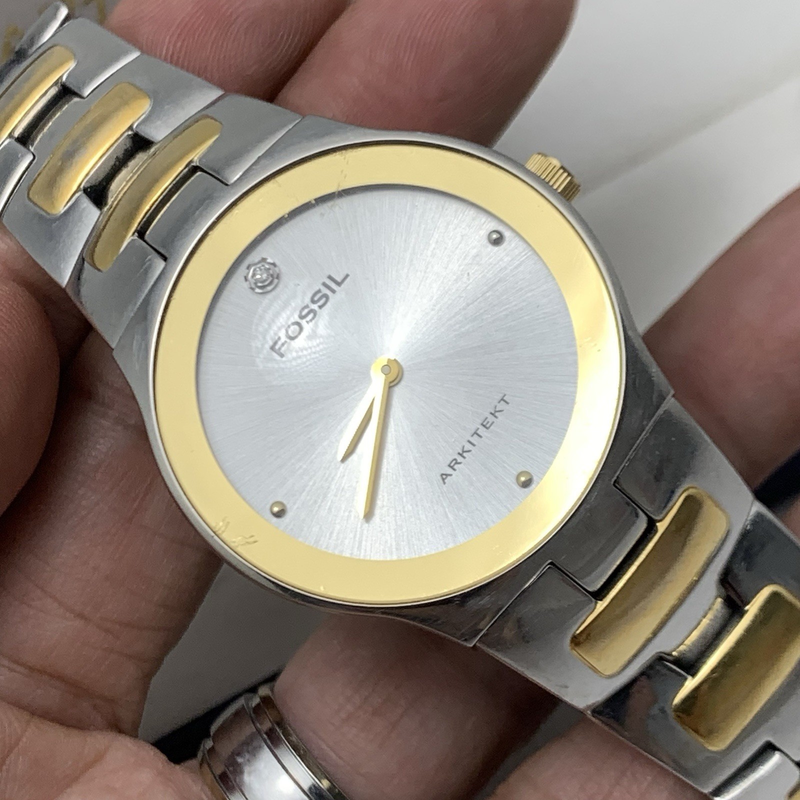 Men’s FOSSIL Arkitekt All Stainless Steel Two-Tone Classic 35mm Watch, FS3029