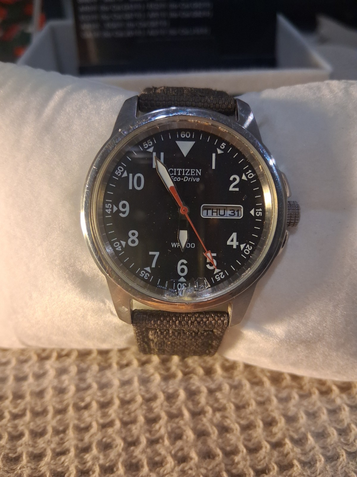 Citizen Military Men’s Eco-Drive Watch – BM8180-03E Face Is Broke