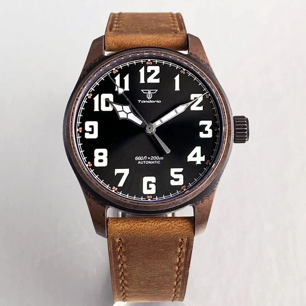 Tandorio 20ATM Pilot Retro Diver Automatic Men Watch For Japan NH35/Miyota 8215