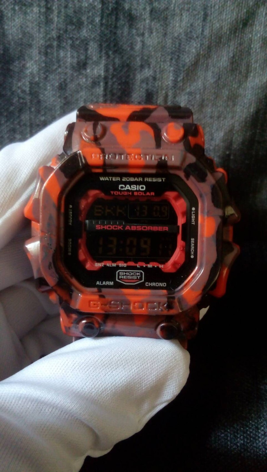Vintage G-Shock King GX-56 GWX GXW Army Military Red Gray Black Camouflage Solar