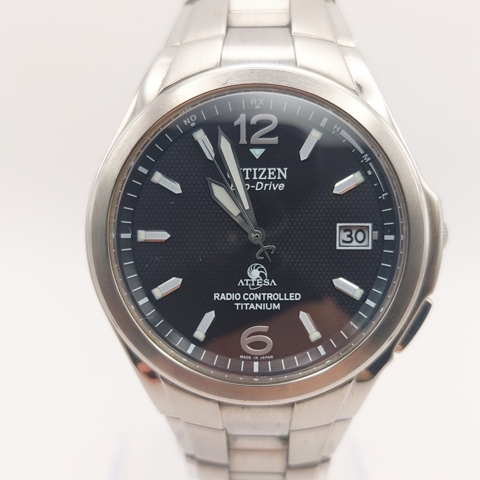 Citizen Attesa H410-T003788 Eco-Drive Radio Controlled Titanium Japan In hand