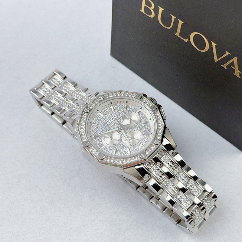 Bulova Octava 96C134 Crystal White Dial Silver Men’s Quartz Watch