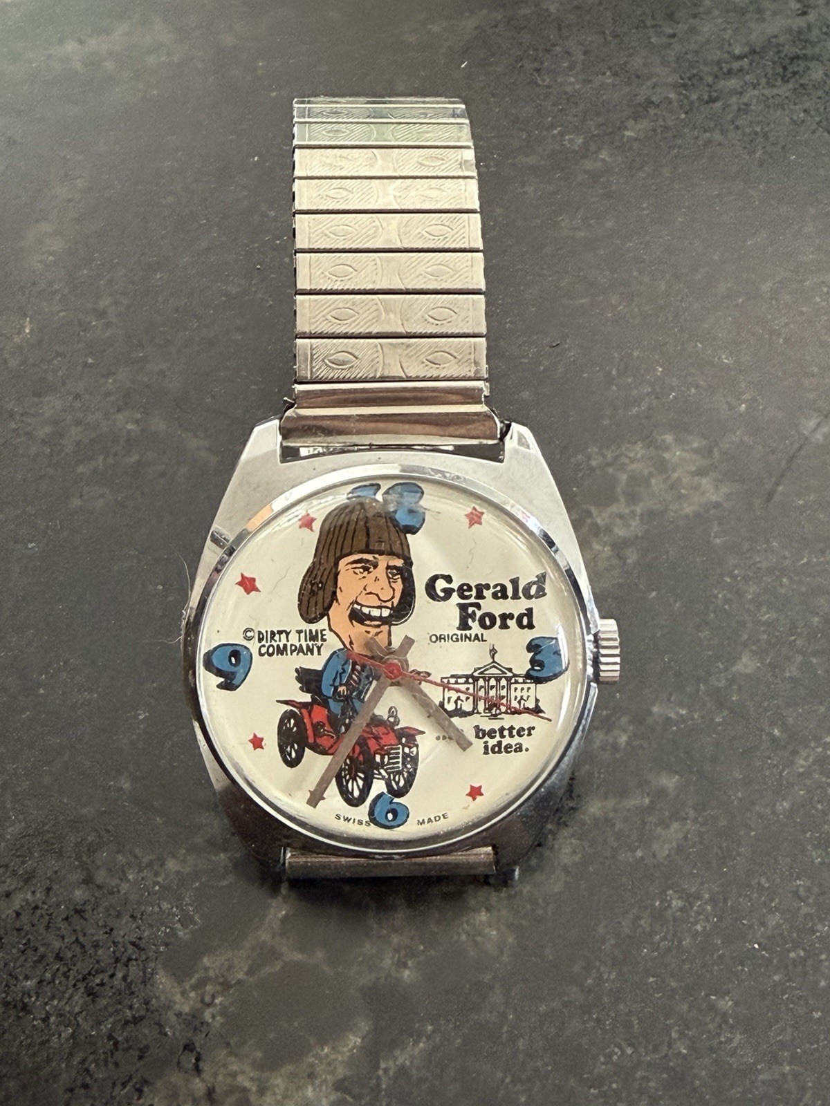 RARE,UNIQUE Men’s Vintage sirca 70’s MECHANICAL SWISS Watch GERALD FORD