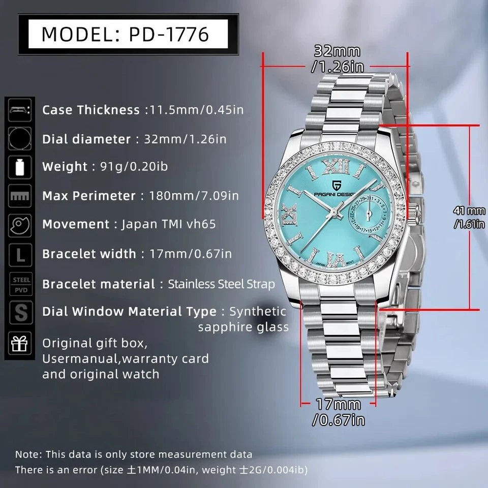 Pagani Design PD-1776 Blue Women Automatic Watch