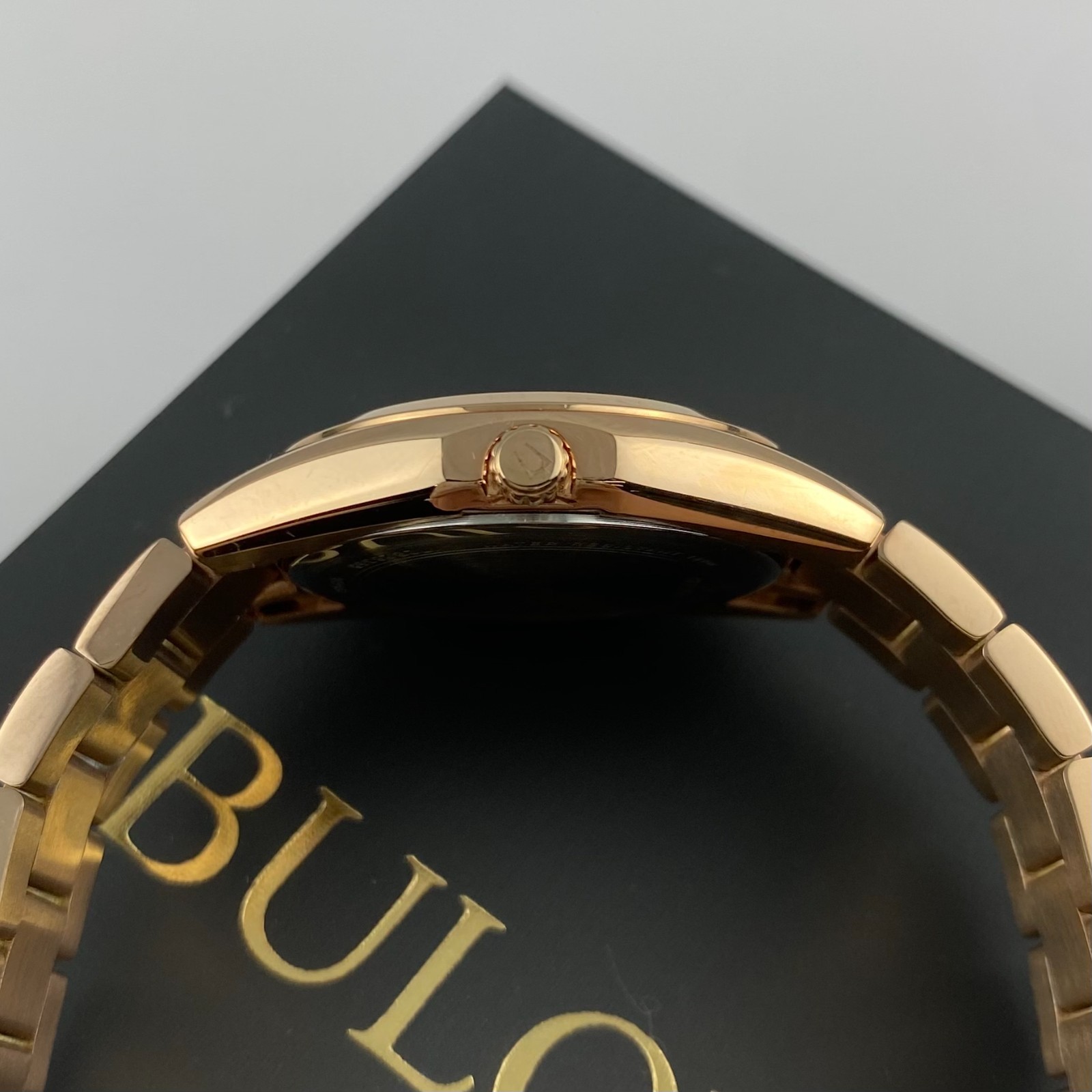 Bulova Surveyor 97P156 Grey Dial Diamond Rose Gold Women’s Stainless Watch