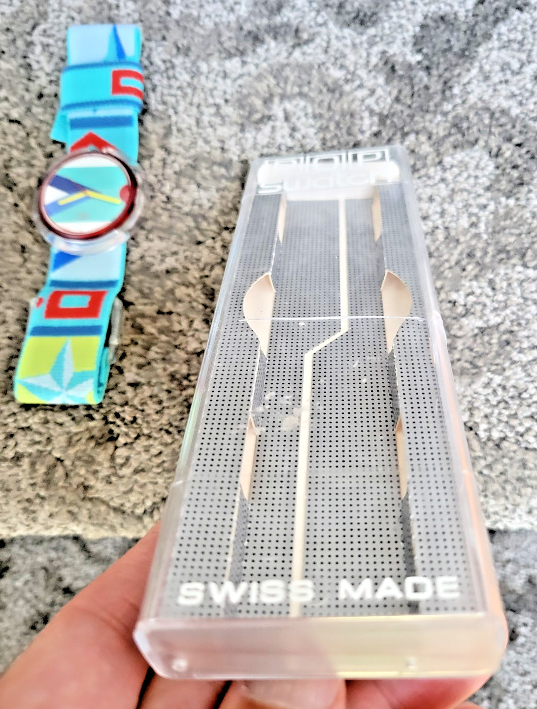 Vintage 1990 POP Swatch Watch PWR105 Caleidoscope with box and instruction sheet
