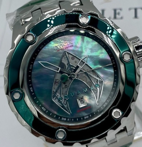 Invicta DC Comics Aquaman Auto Men’s Watch w/ MOP Dial 52mm Green/Steel (43912)