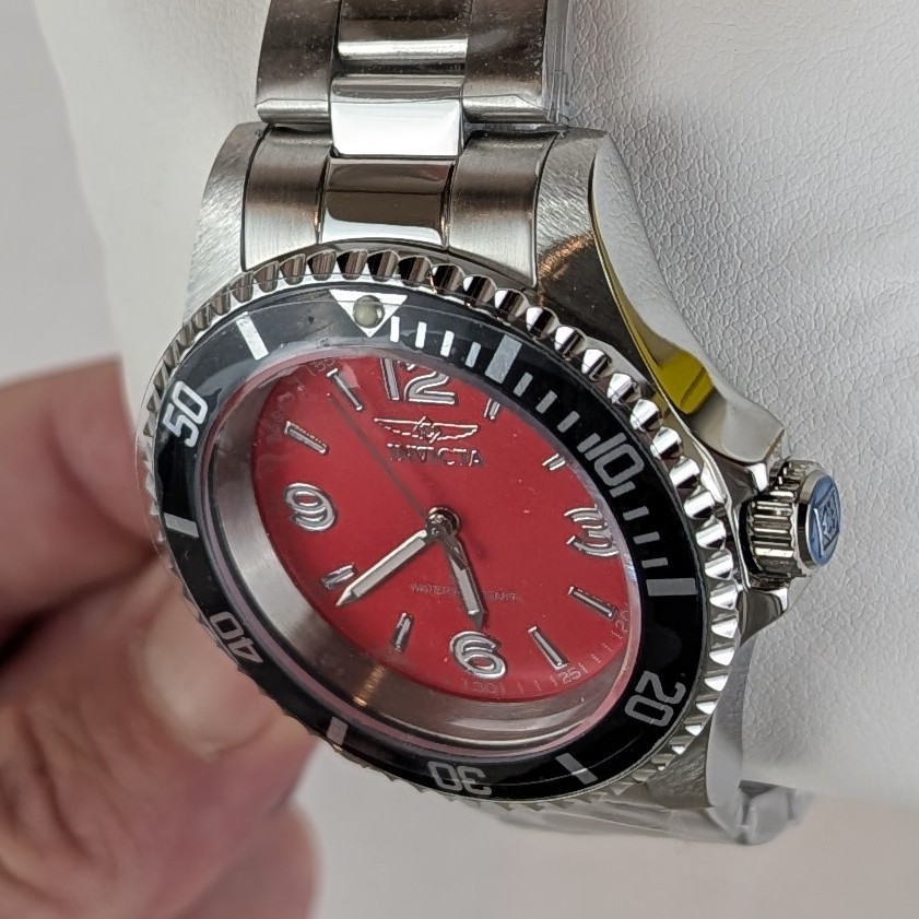 Invicta Specialty Rowan Men’s 40mm Watch Silver Red Black Stainless Steel 49350