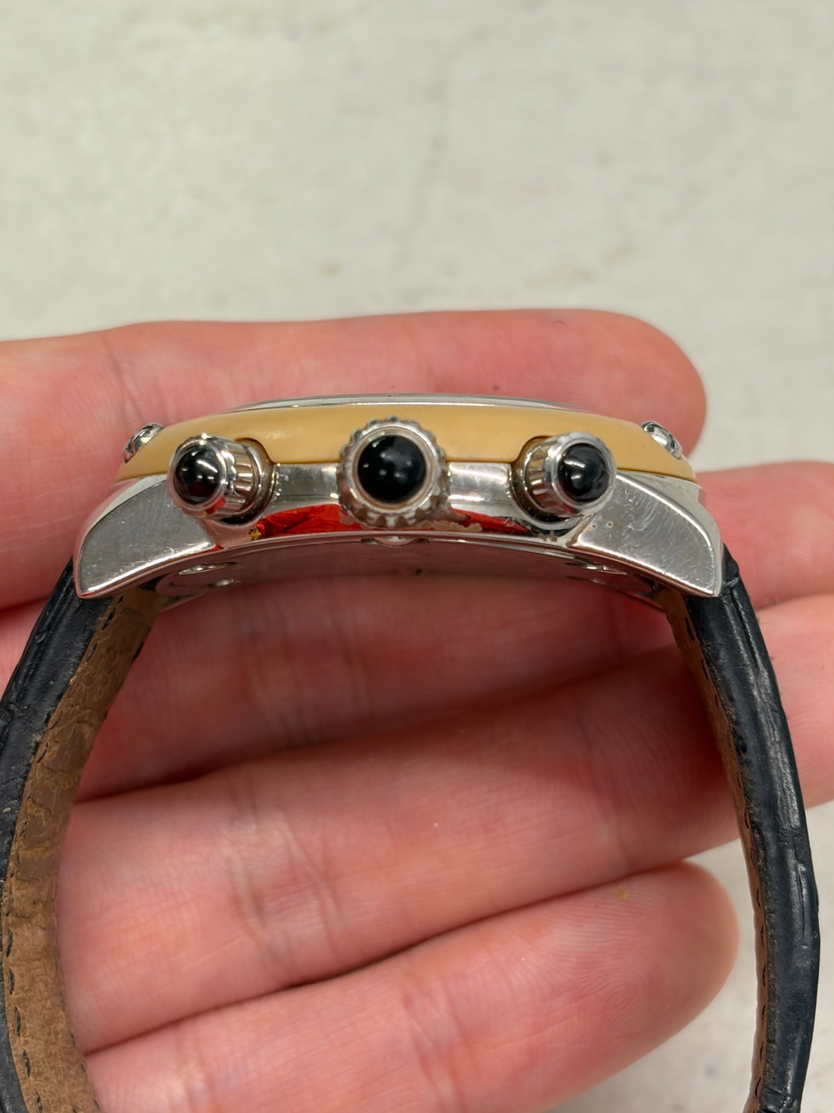 Glam Rock Miami Chronograph Watch – Tan Bezel / White Dial – Used / Fair