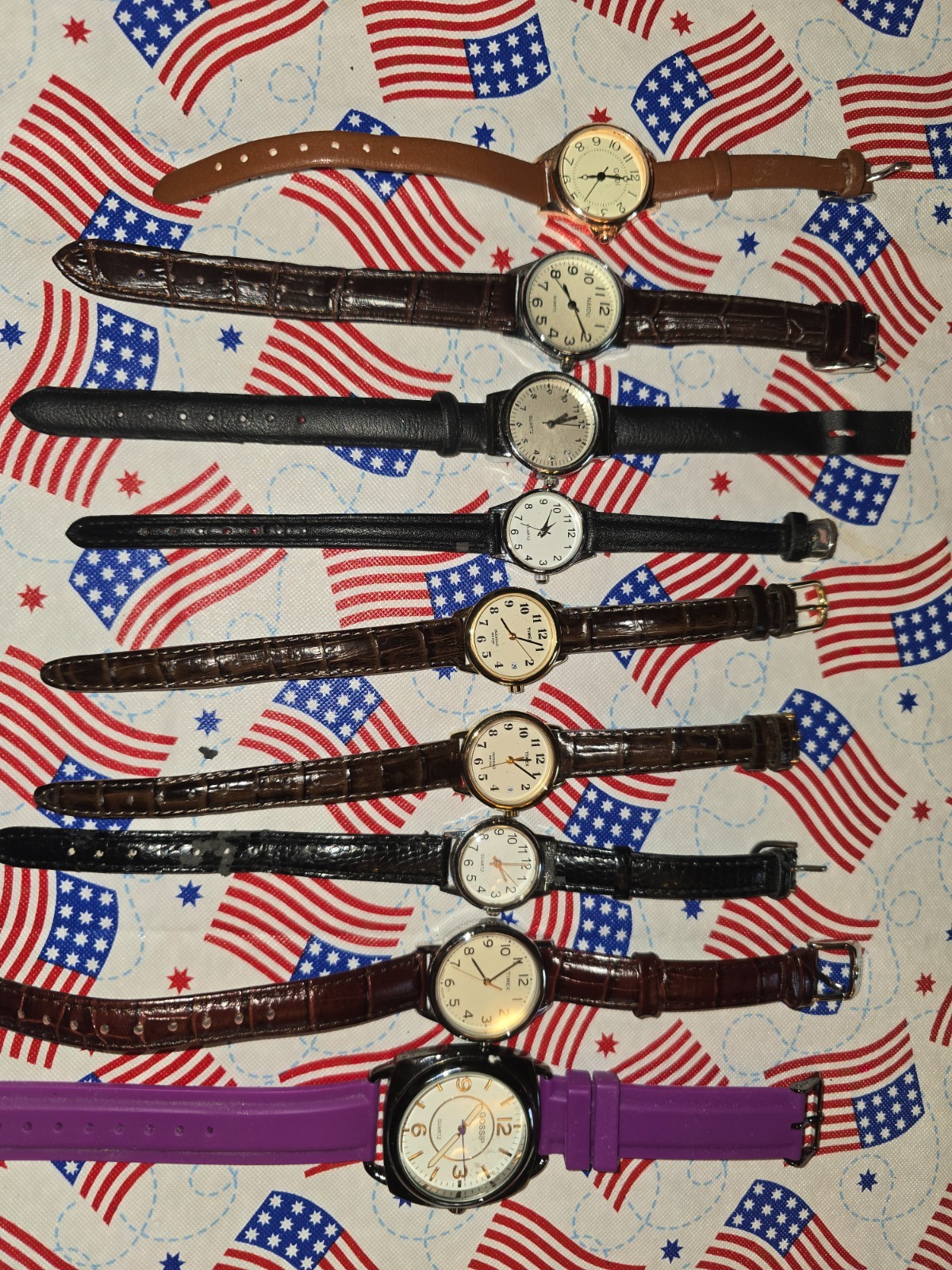 Lot Of 9 Ladies Watches Need Batteries Timex Gossip Gedi Etc Excellent Cond.