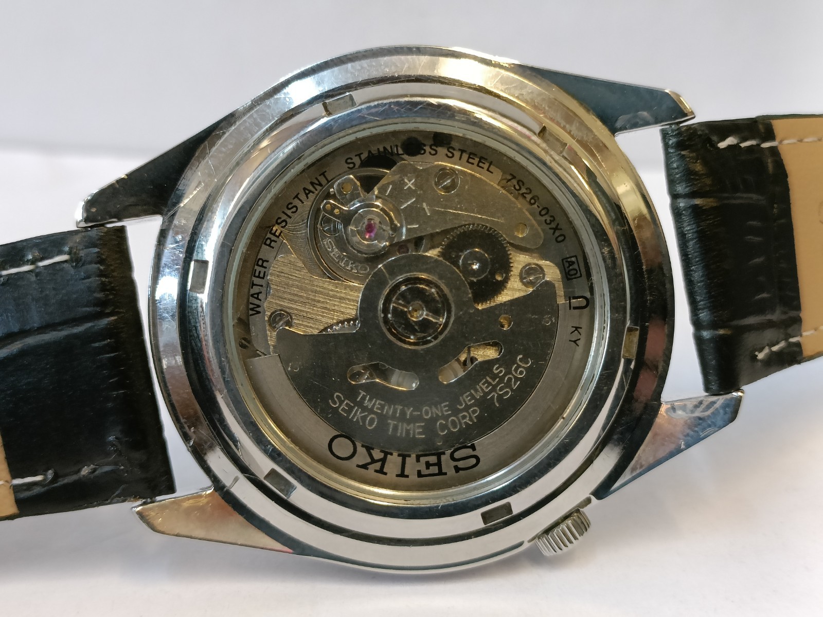 VINTAGE SEIKO 5 21J AUTOMATIC BLACK DIAL 7S26-03X0 JAPAN MEN’S WORKING CONDITION
