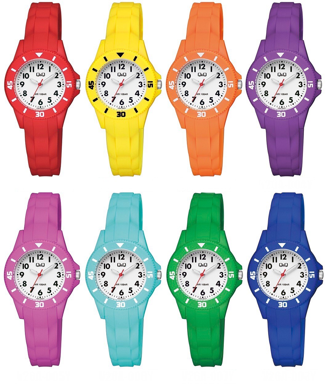 Q&Q Waterproof Women’s Kids Resin Band Analog Quartz Fashion Watch Easy Reader