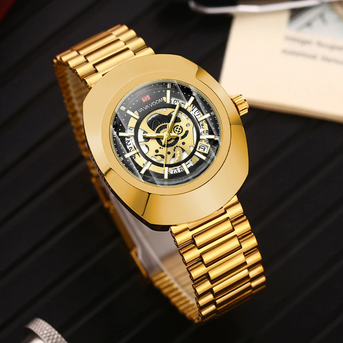 Quartz Watch Fashion Oval Hollow Original Top Business Style 3Bar Stainless St