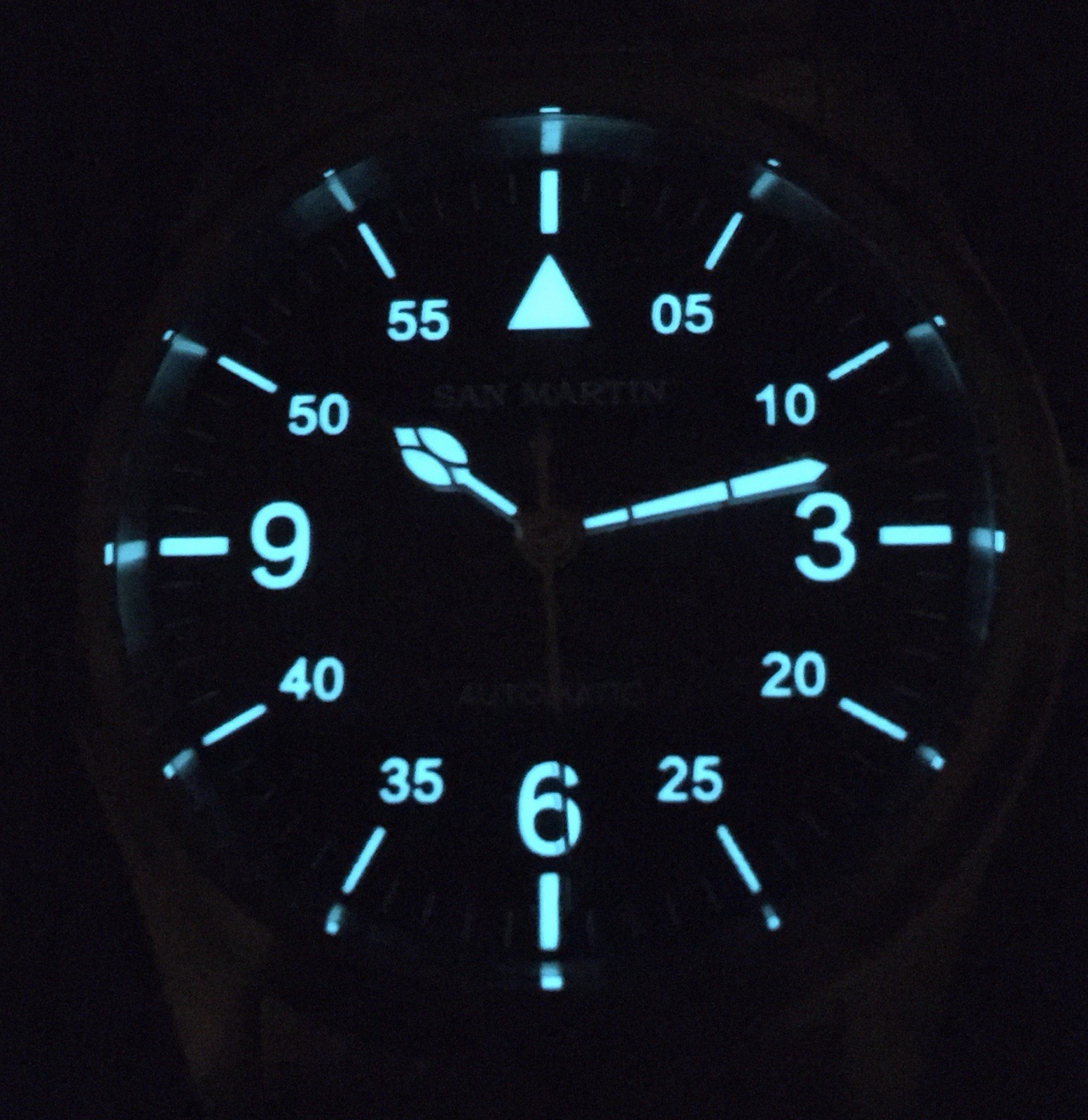 SAN MARTIN FIELD PILOT WATCH BLACK DIAL 37.5MM AR SAPPHIRE STAINLESS STEEL AUTO