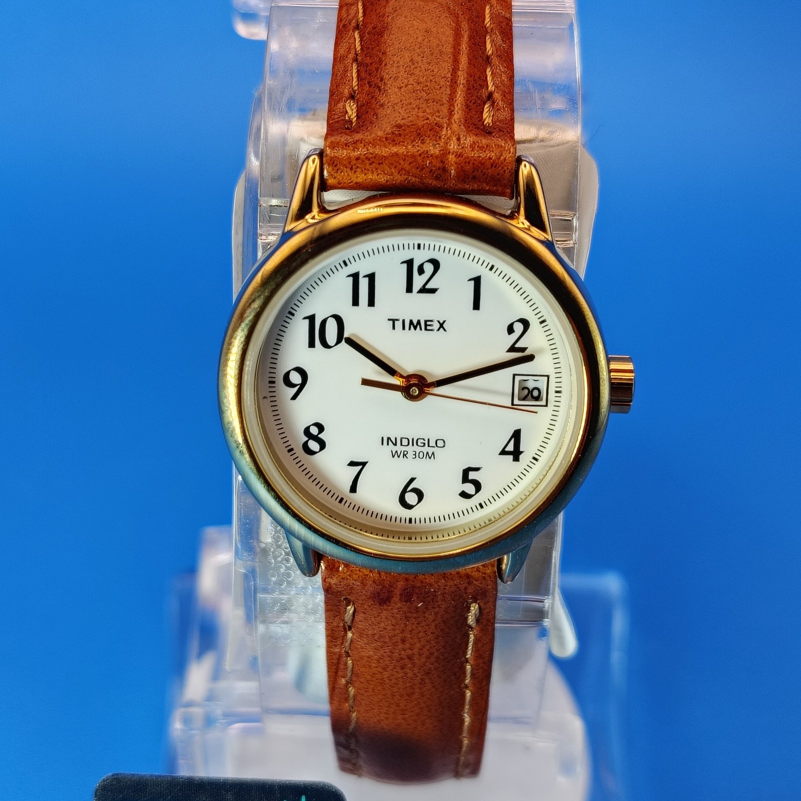 New! Vintage 2012 Timex Easy Reader Date 25mm Women’s Quartz Watch Leather NOS