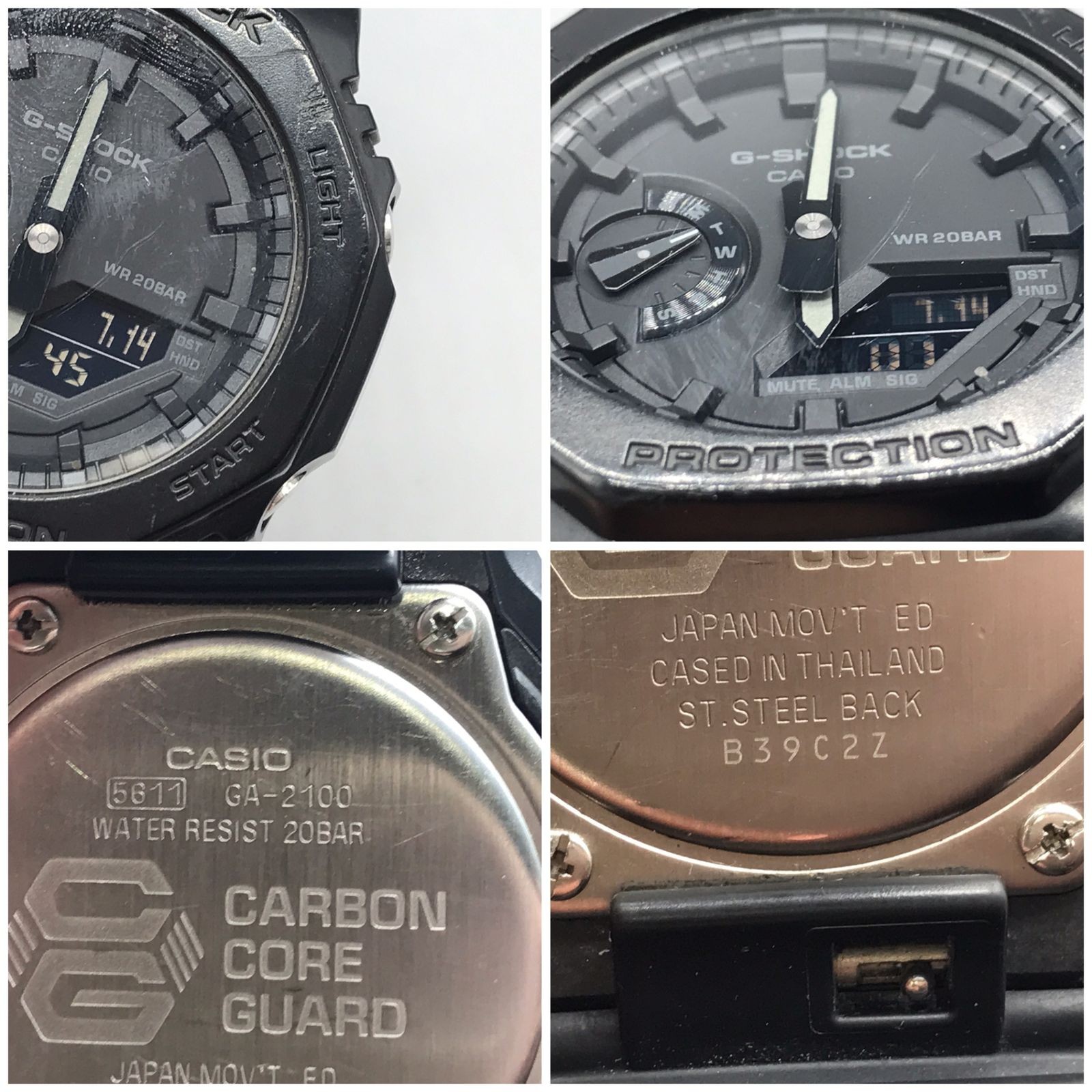 Casio G-Shock GA-2100-1A1JF Analog-Digital Resin Carbon Fiber Black From Japan