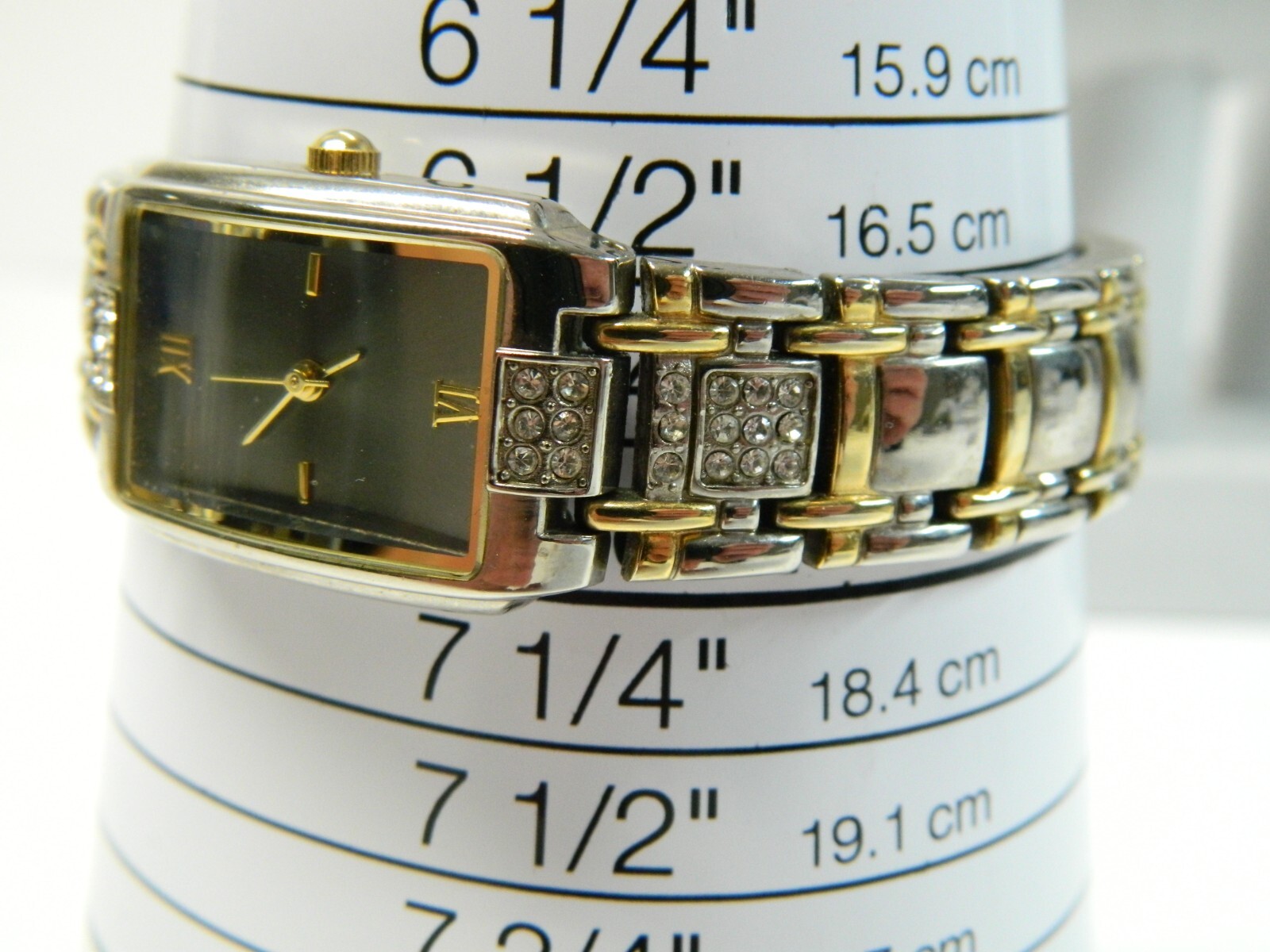 ALLUDE 10k Gold plated Silver Tone with Rhinestones Watch