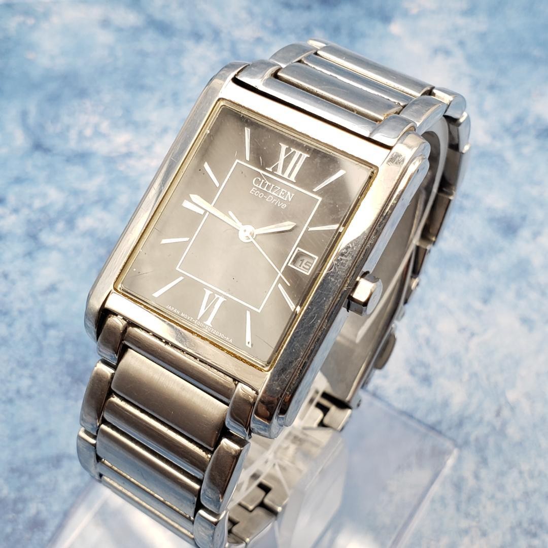 [Working] CITIZEN Eco-Drive E011-S045193 Square 【USED】