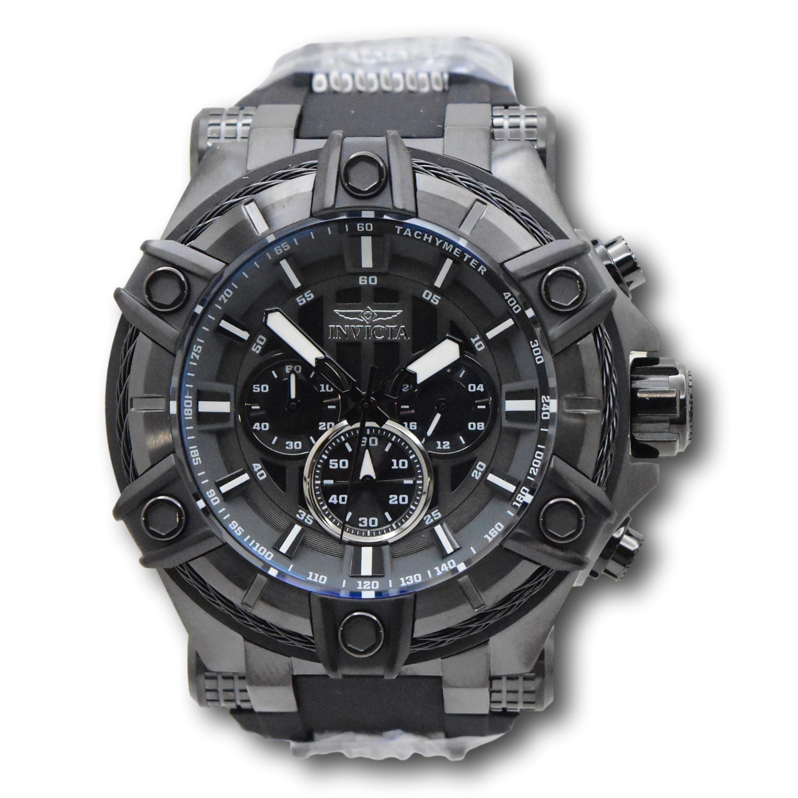 Invicta Bolt Cable Surge Men’s 52mm Triple Black Stealth Chronograph Watch 35550