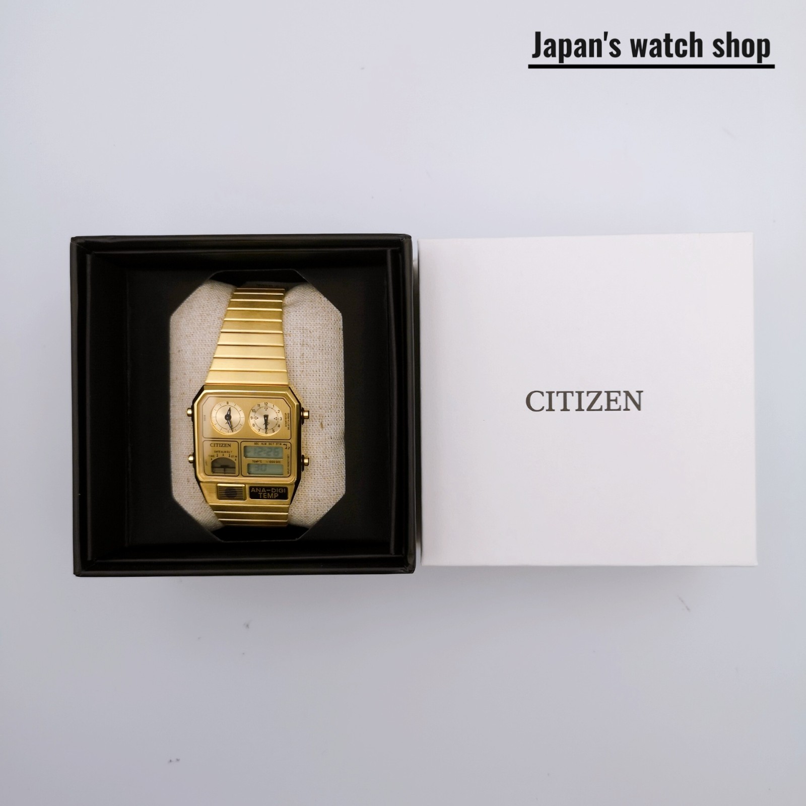 CITIZEN Record Label JG2103-56P Gold Stainless Steel Women’s Watch New in Box