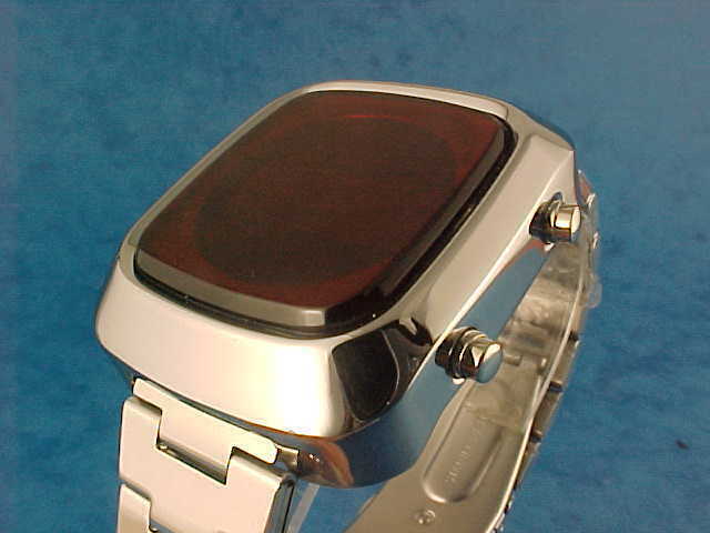 Rare old style modern futuristic 70s seventies space age mens led l.e.d watch 44
