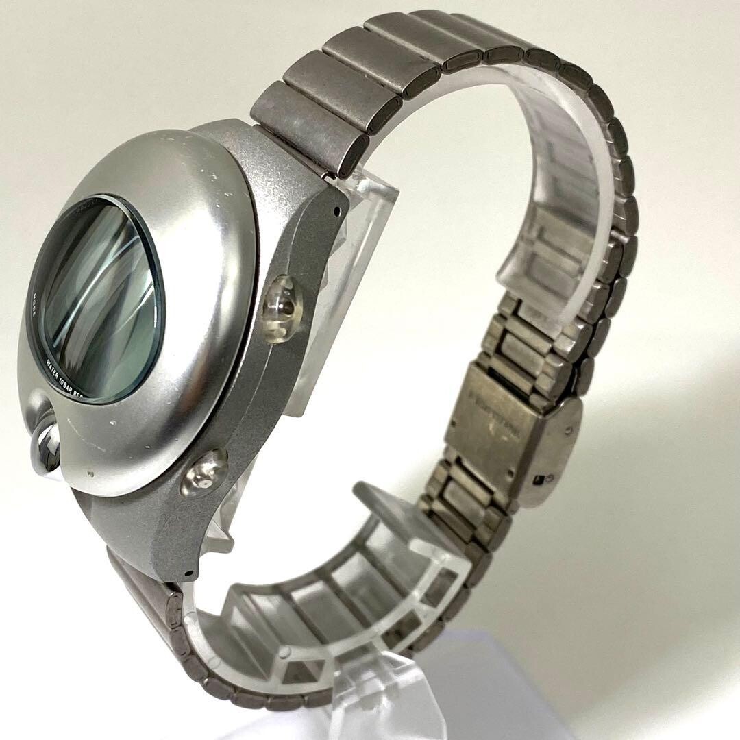 ALBA Digital Wristwatch SPOON Y2K Retro Futuristic Silver Authentic From Japan