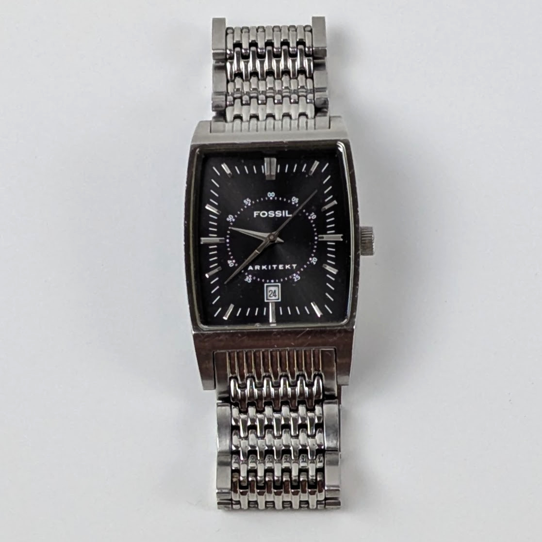 Fossil Arkitekt FS-3014 Men’s Stainless Steel Quartz Watch Black Dial Date
