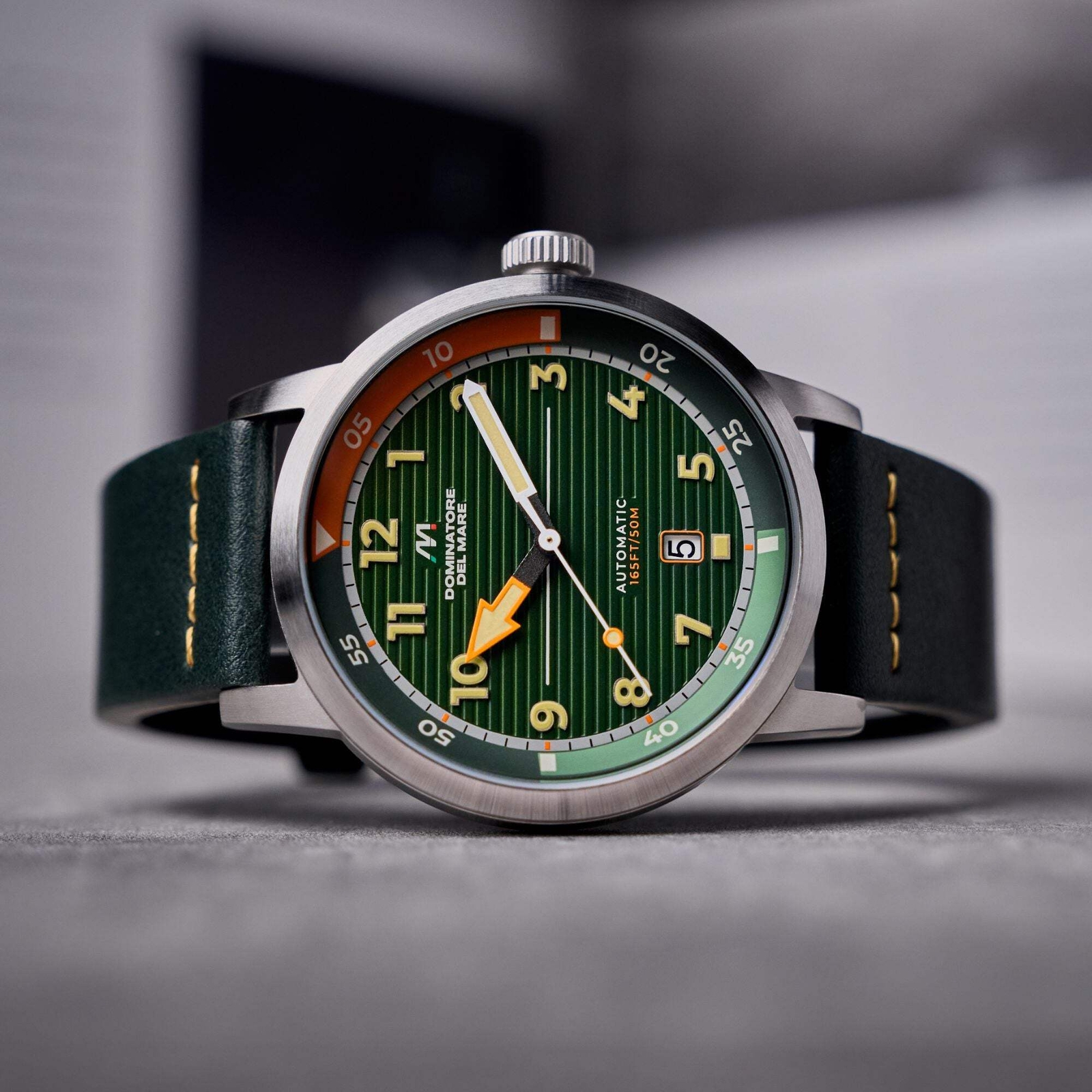 Camogli Automatic Green / Green Leather | Green Dial Wristwatch DD-8025-03