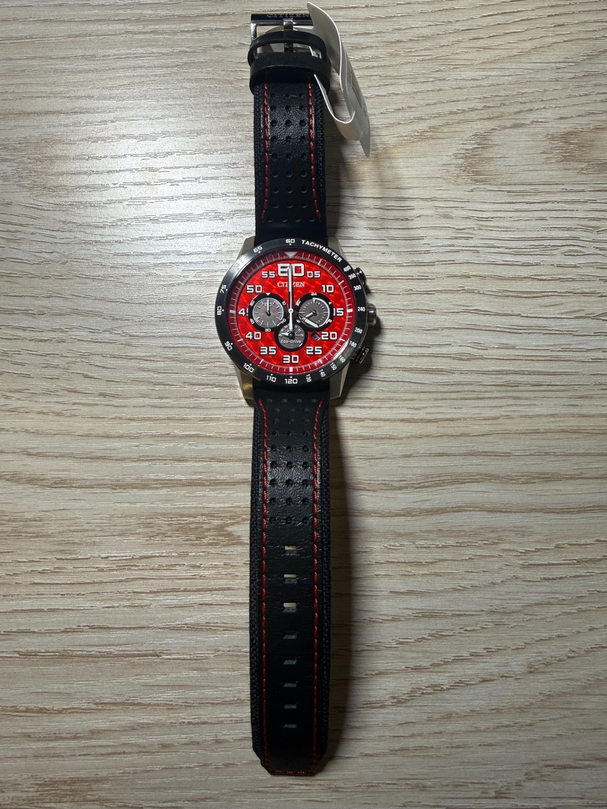 Citizen Eco-Drive Men’s Chronograph Red Dial GN-4-S Watch New w/ Box