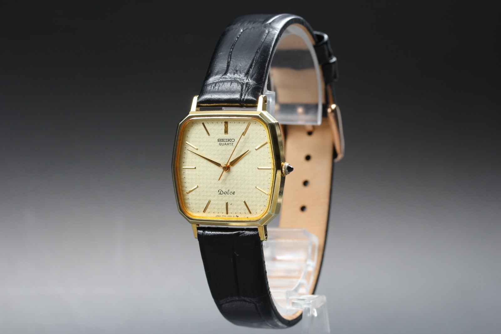 [ Near MINT ] SEIKO Dolce 7731-5120 28mm Gold Dial Quartz Men’s Watch From JAPAN