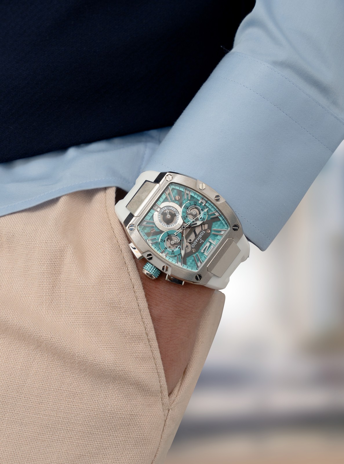Tornado Xenith Men’s Multi Function Watch | Blue Dial, 43mm, 100 m (10 ATM)