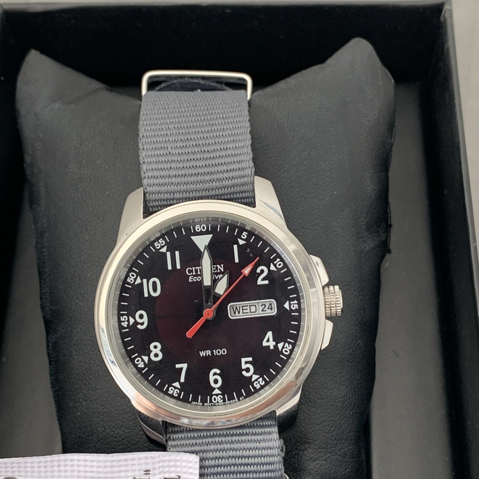Citizen Men’s Eco-Drive Day & Date Military Style Canvas Strap WatchBM8180-03E