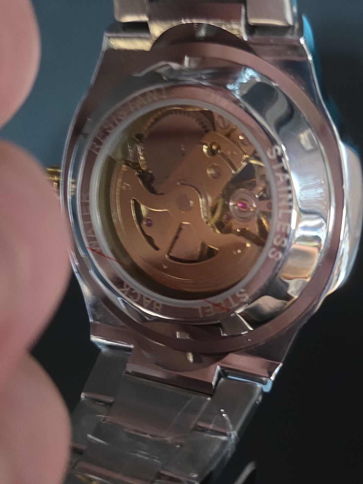 BIBI Luxury Watch Automatic Skeleton Gold And Silver Tone 9010