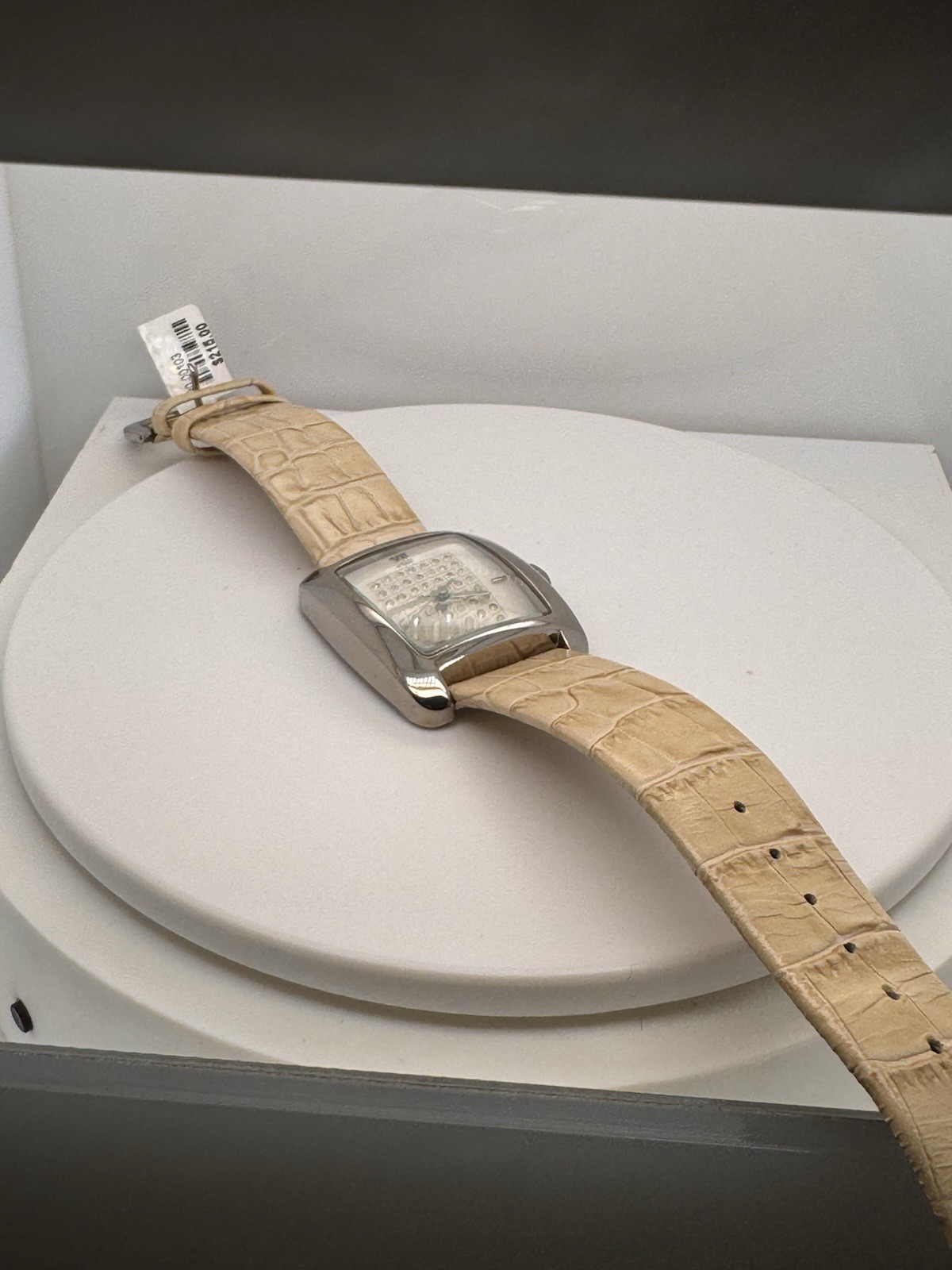 Boccia Titanium Watch with Crystal dial Beige Leather Strap