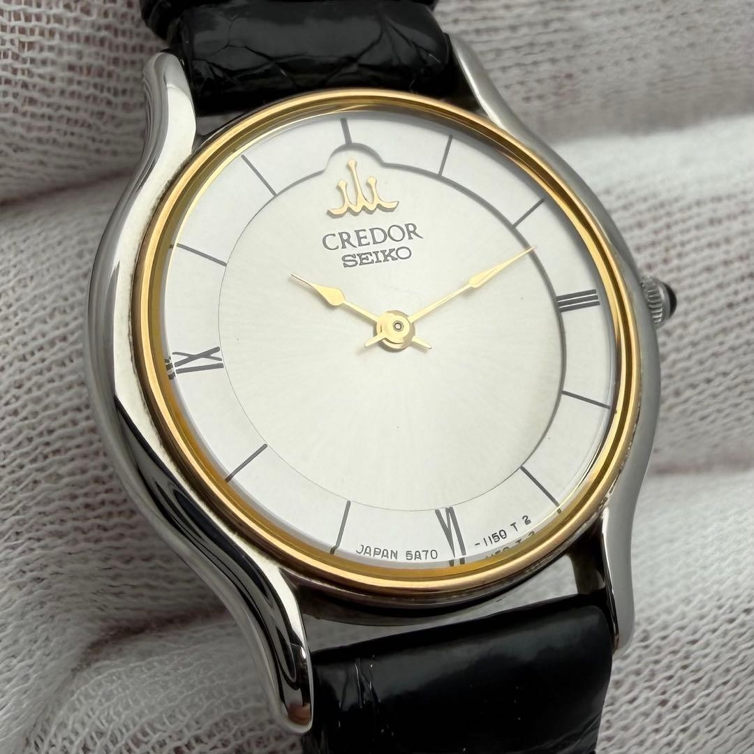 SEIKO Credor 4J61-0A60 Quartz Gold 18KT Bezel Women’s 23.9 mm Watch Used