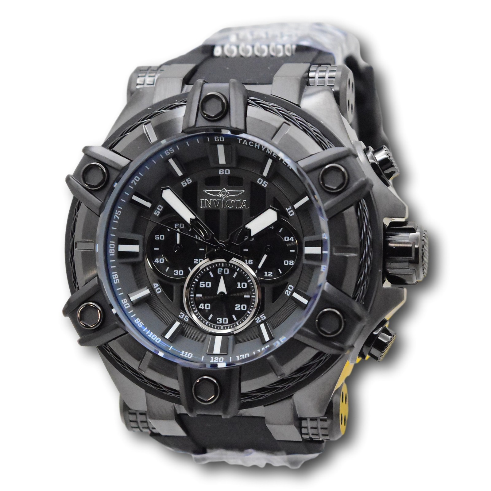 Invicta Bolt Cable Surge Men’s 52mm Triple Black Stealth Chronograph Watch 35550