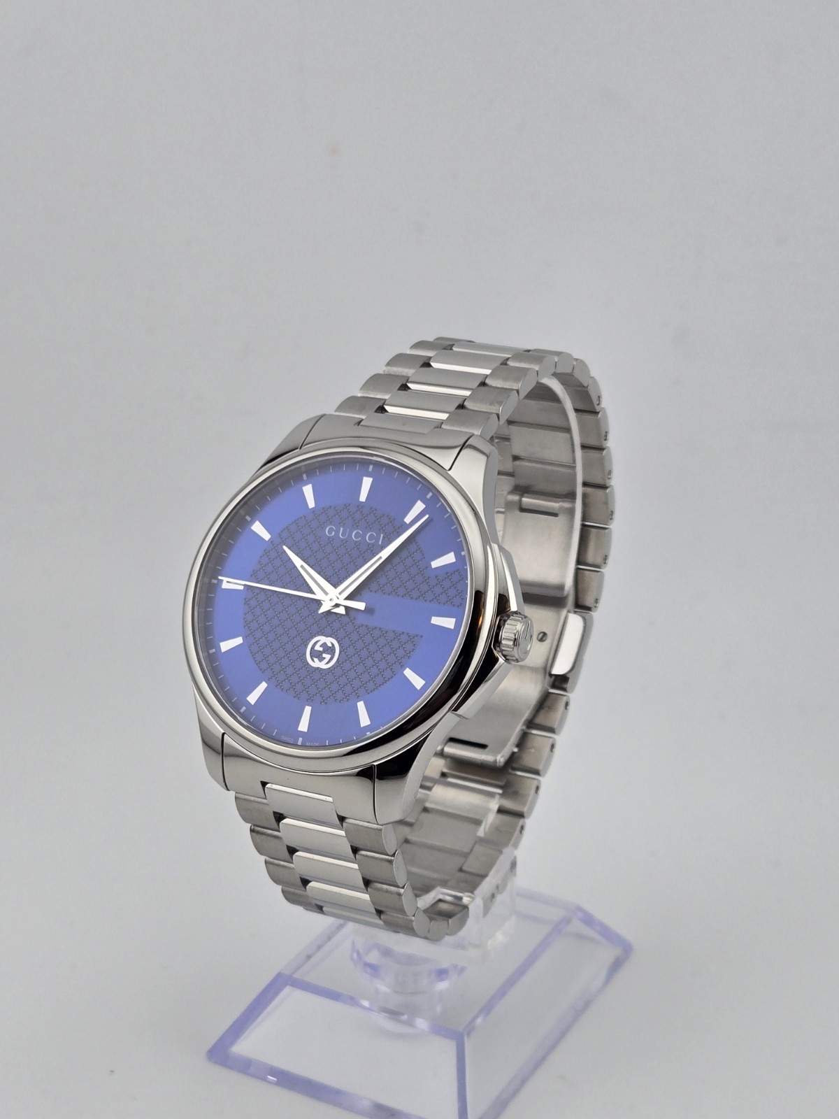 Gucci G-Timeless YA126371 Men’s Stainless Steel Blue Dial Watch ⌚