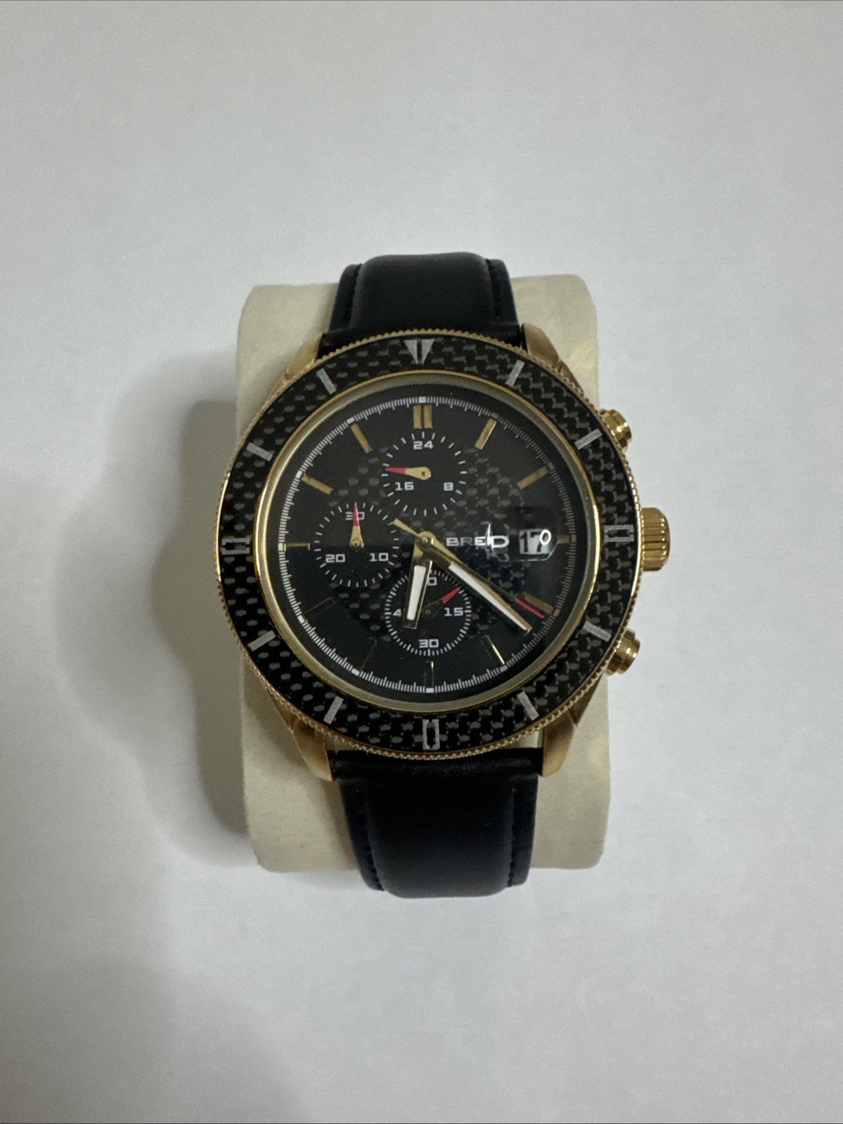 Breed Maverick Watch Men Gold 43mm Round Silver Tone