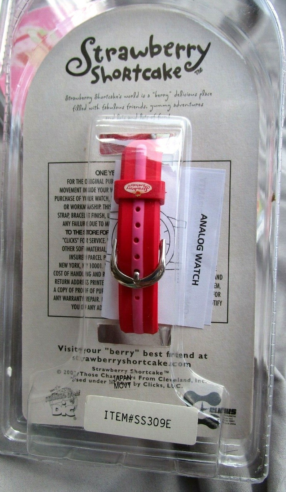 Strawberry Shortcake Analog Two-Tone Pink Band Wrist Watch-Brand New!
