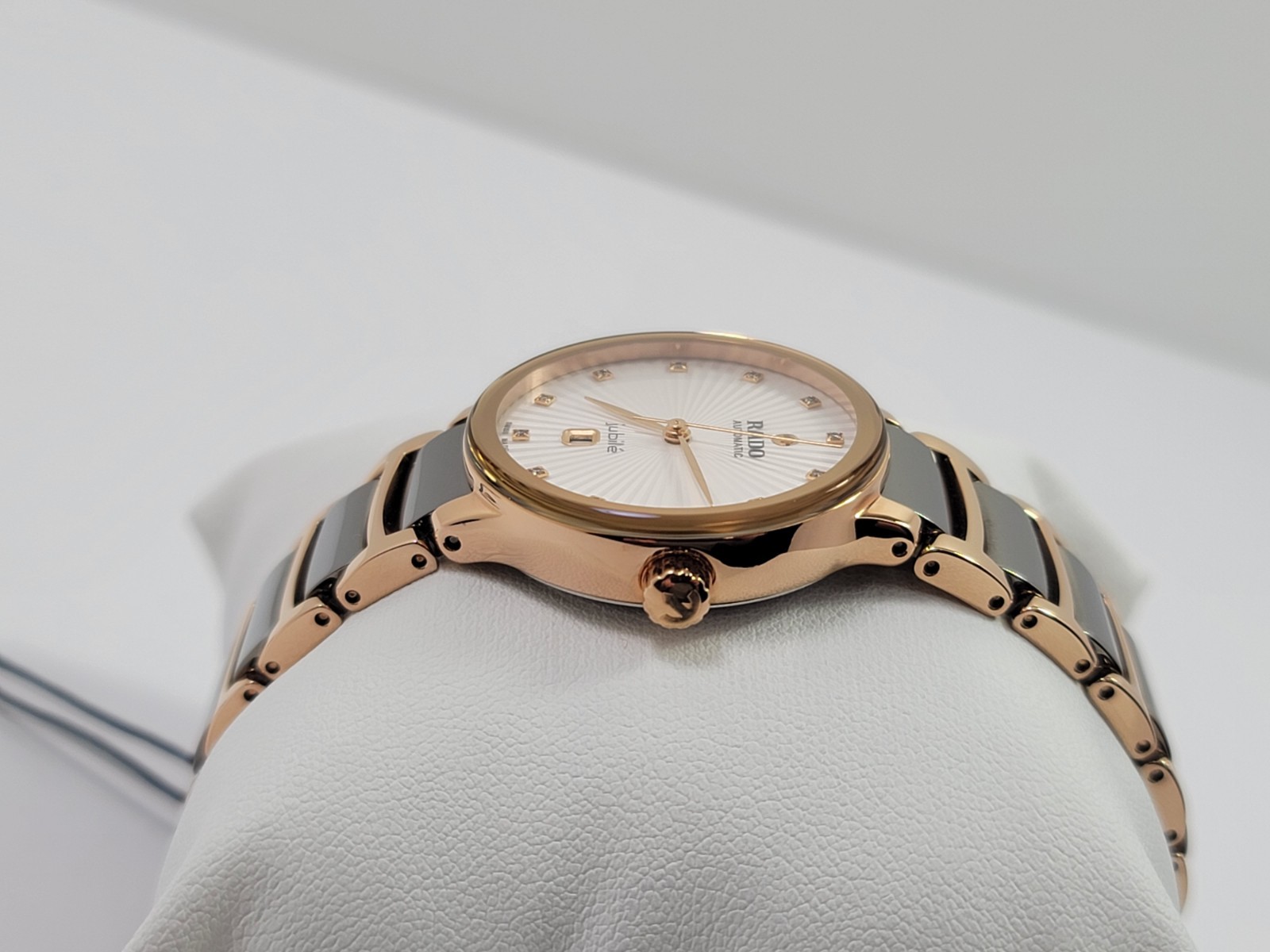Rado Centrix SWISS Automatic Diamond White Dial Ceramic Ladies Watch R30019742