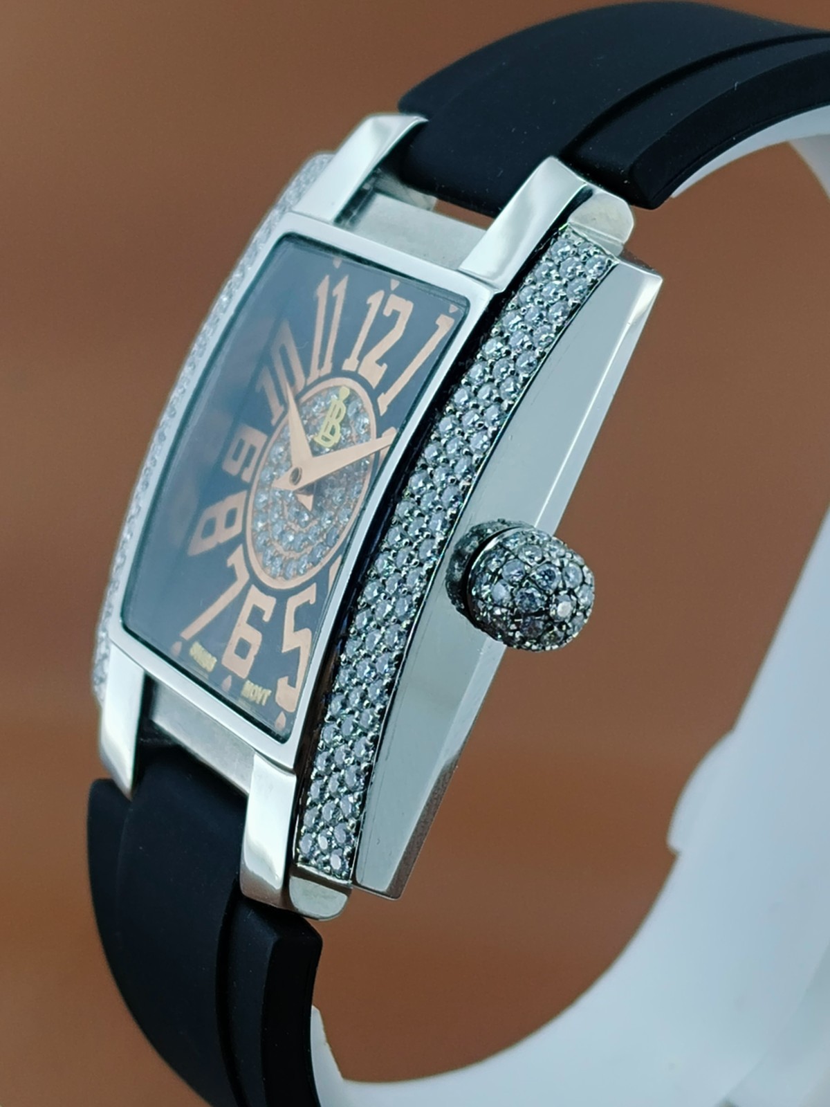 Veltrix Lab Grown Diamond Unisex Watch | Swiss Quartz Stainless Steel Black Dial